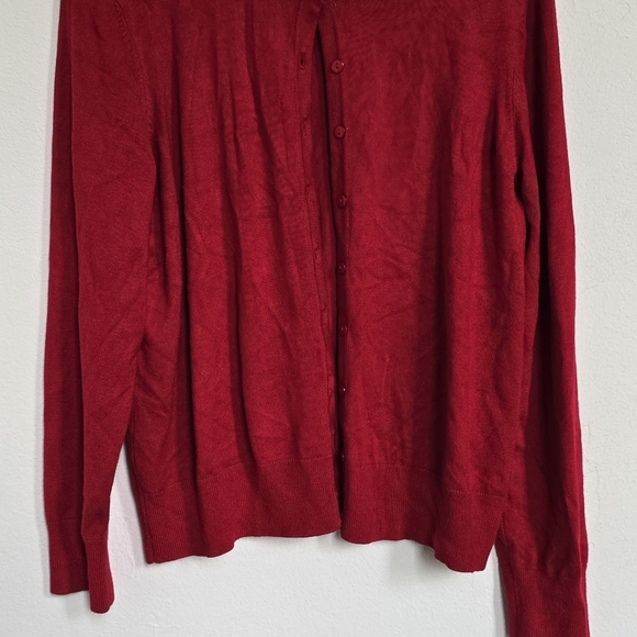 Charter Club Long-Sleeve Button-Front Red Cardigan Sweater Large - Picture 5 of 11